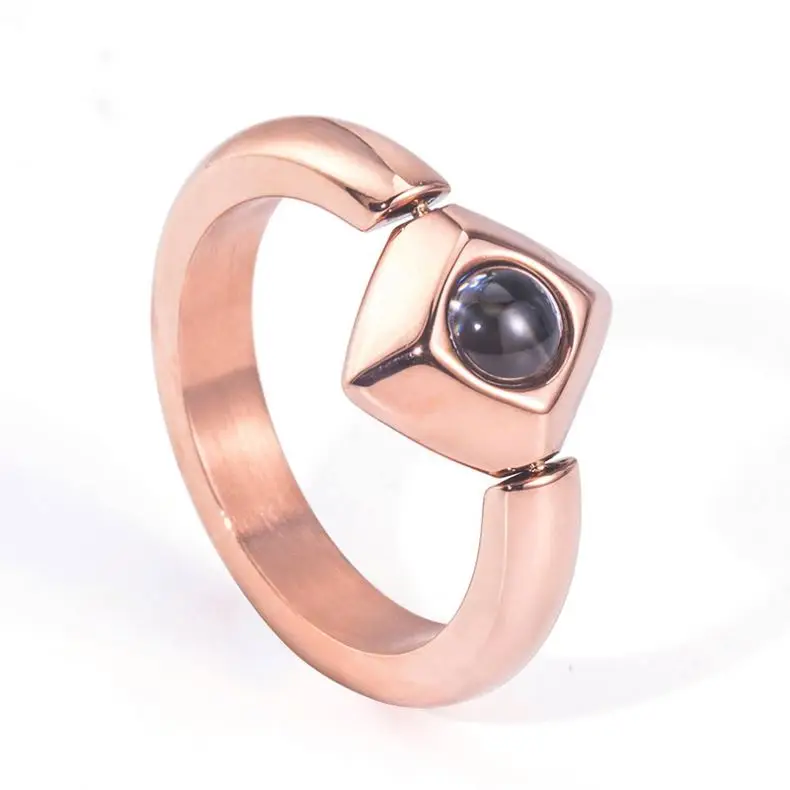 2019 кольца ювелирные изделия я люблю тебя в 100 языках титановая сталь мужчины кольцо поддержка настроить надписи вращающийся Оптовая Продажа Валентина