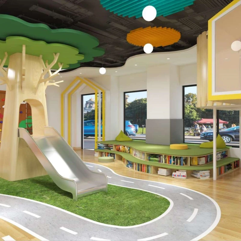 Chiquitos school library modern furniture Creative Design Library Furniture for Kid Daycare Bookshelf Wooden Reading Room Design