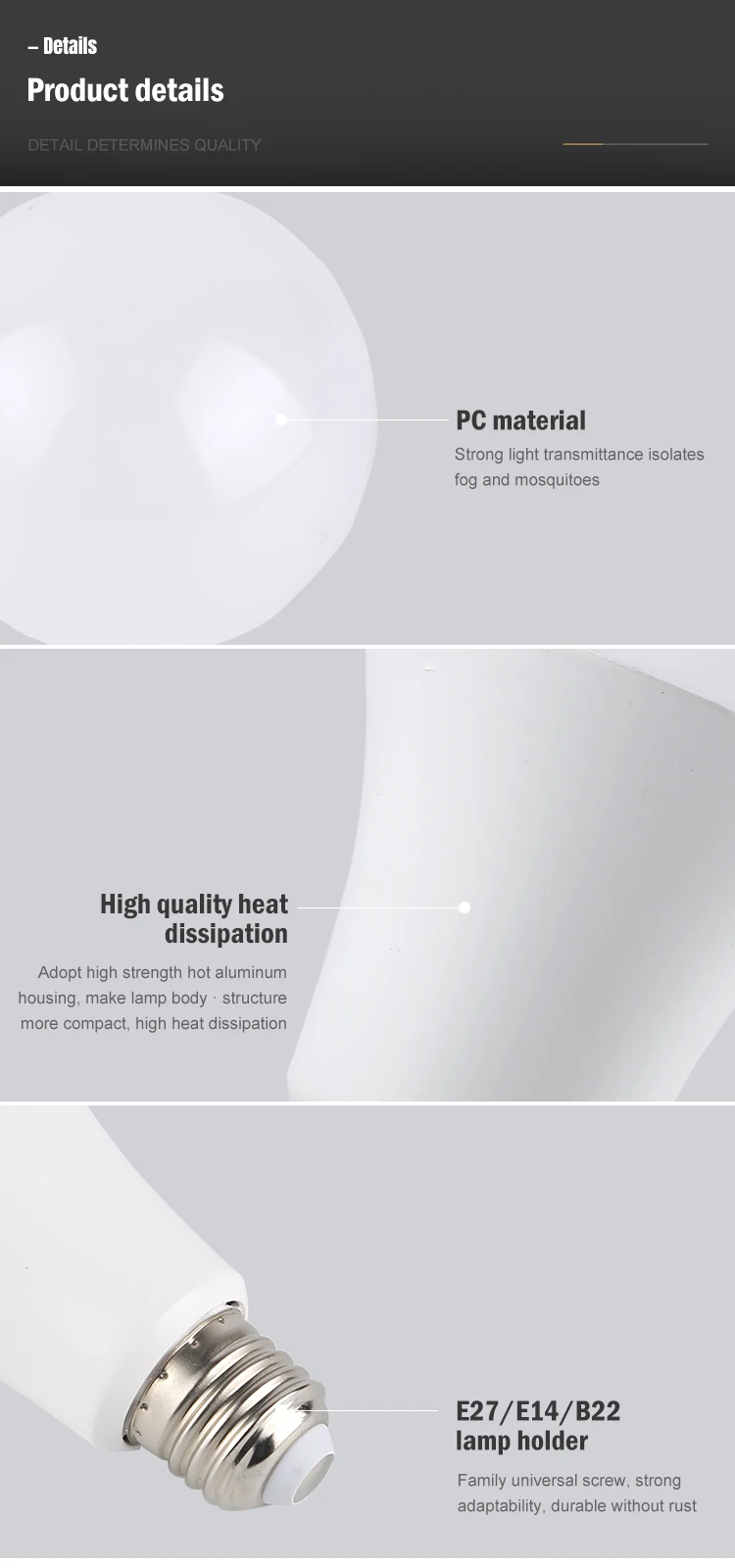 bulb led  raw material PBT+PC+ALU light wholesale price Chinese factory high quality 5w-18w