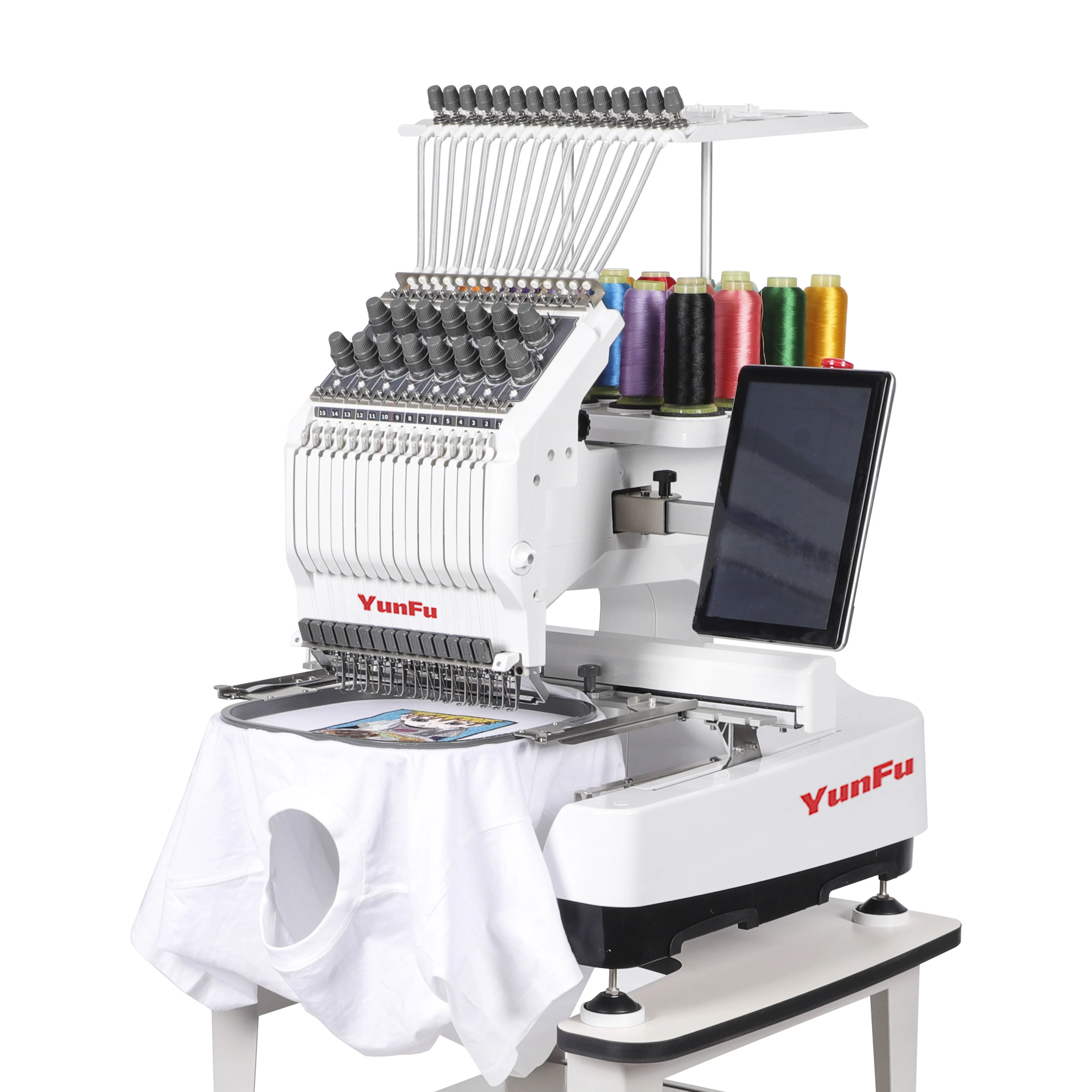 single head multi needles automatic computerized embroidery machine for hat cap tshirt