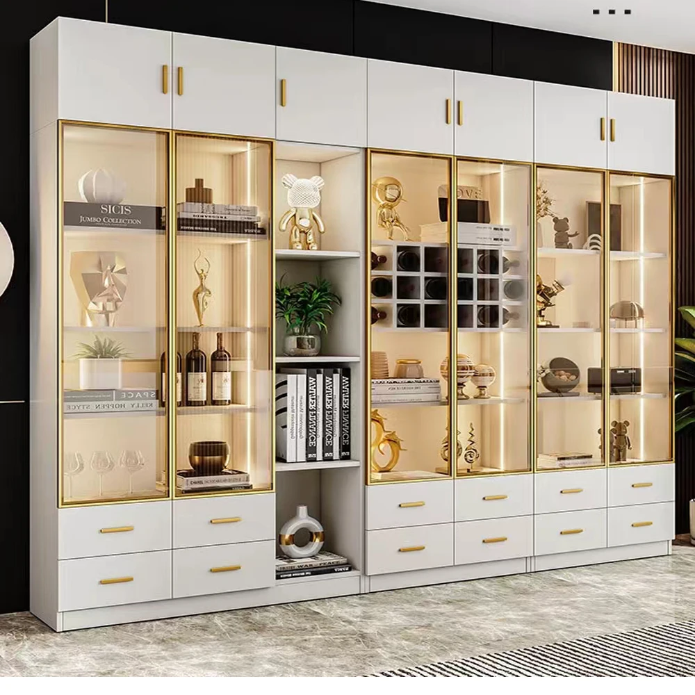 7 Doors Combination Cabinets Custom Made Furniture Living Room Wine Storage Display Living Room Furniture Cabinet