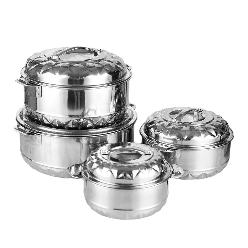 Double wall insulated stock pot set 4pcs kitchen cookware fresh box pot set