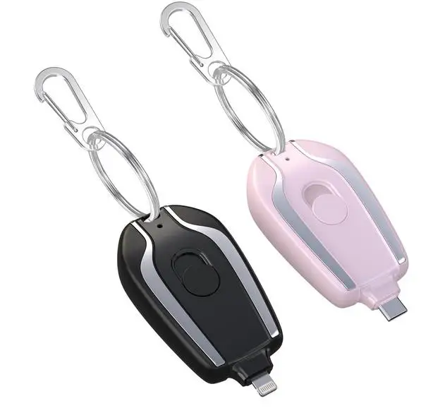 Keychain 1500 mAh Type C Emergency Mobile Phone Small Portable Charger Pod Powerbank Mini Power Bank for Android And Iphone