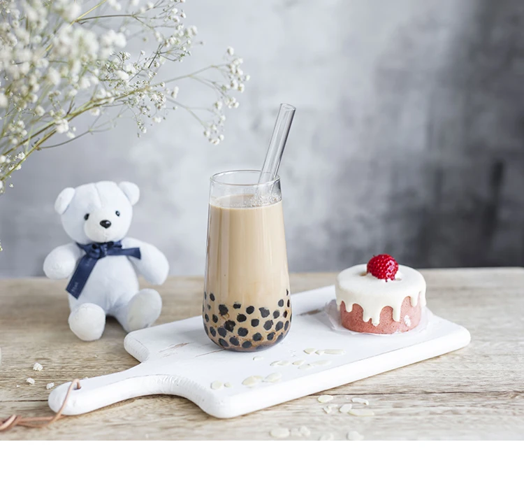  Custom Printed Logo 12 mm 14 Colorful Straight Boba Bubble Tea Straw Pyrex High Borosilicate