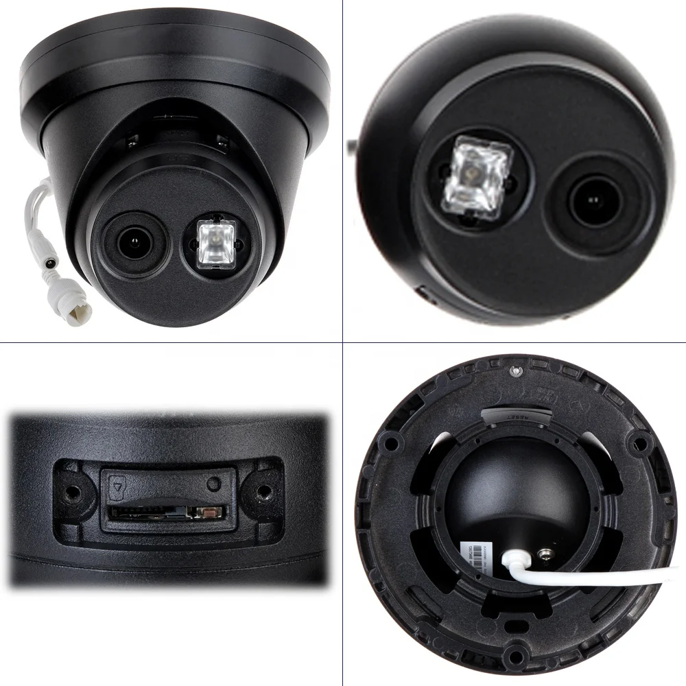 Hitosino Hik  OEM 8 Mic Audio Turret Outdoor PoE Home 4K 4MP Black Surveillance IP Security Set CCTV Camera NVR Kit System