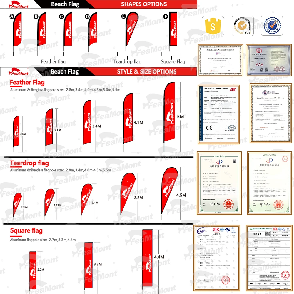 Custom Advertising Single Double Sided Printing Feather Banner Flag For Promotion Hot Sale