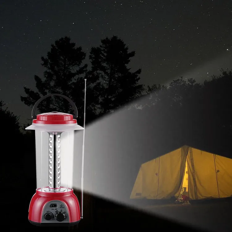 Multi-fonction lantern outdoor camping lantern FM AM function rechargeable lantern