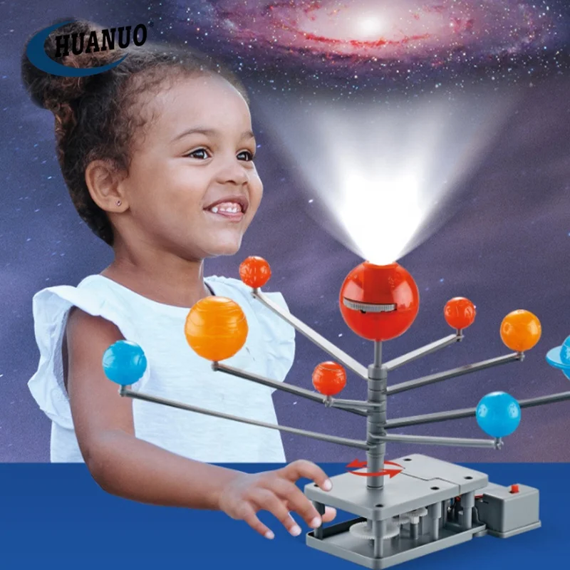 Assembly educational rotating power planet toys set kids diy learning stem toys science