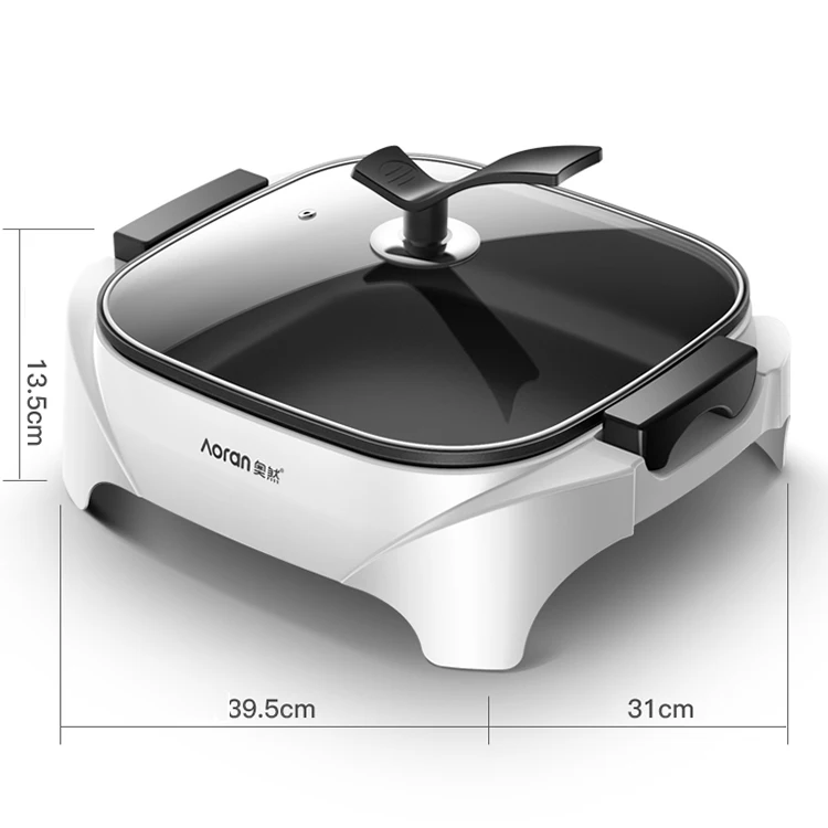 Аксессуары для кухни 1500W с антипригарным покрытием, многофункциональный Электрический духовой шкаф горячий горшок электрические плиты