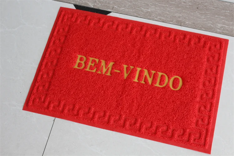 Anti Slip home indoor outdoor floor mat Welcome logo pvc coil door mat