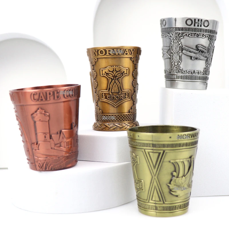 Factory Directly Price Personalized Design Zinc Alloy Tourist Souvenir Custom Metal Shot Glass