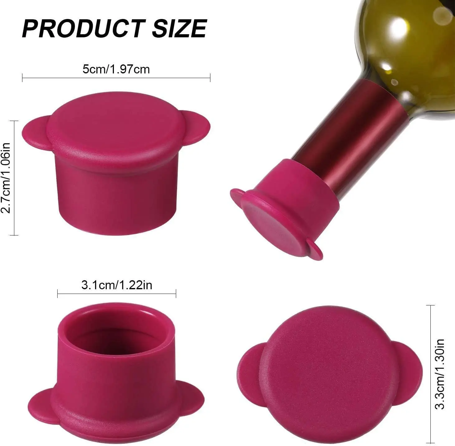 Customization Silicone Soft Wine Glass Caps Reusable Beverage Bottle Stopper Fresh for Days with Air Tight Seal