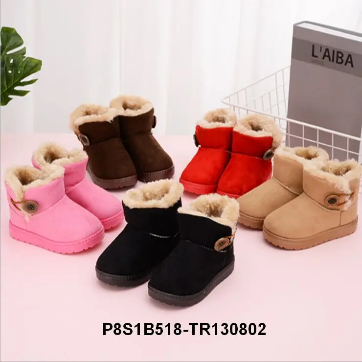 Детские теплые сапоги для девочек, зимние сапоги для мальчиков и девочек, детские замшевые сапоги из ткани, детская обувь