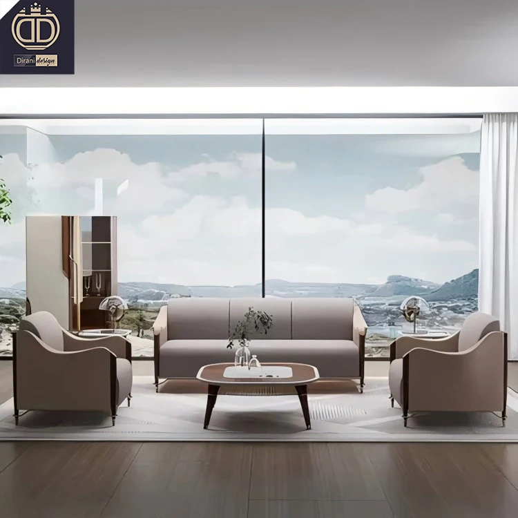 3 4 seater wood and metal living room sofa couch modern luxury leather fabric red sofa set in best price