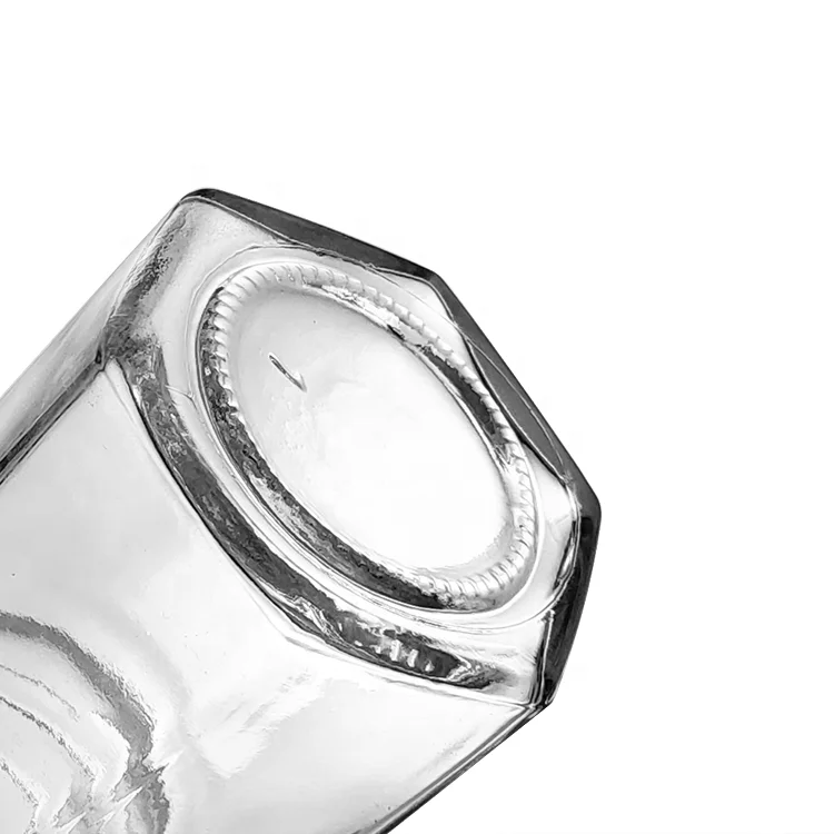 Food Grade 280ml Clear Hexagon Glass Jars Containers Honey Jars Candle Jars with Lids