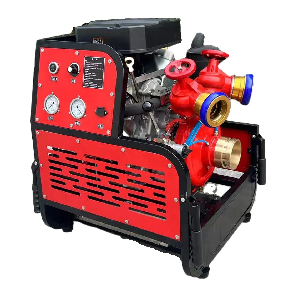 High Quality 100m Portable Fire Fighting Water Pump with Diesel Engine Large Centrifugal Gasoline Pump Box Packing