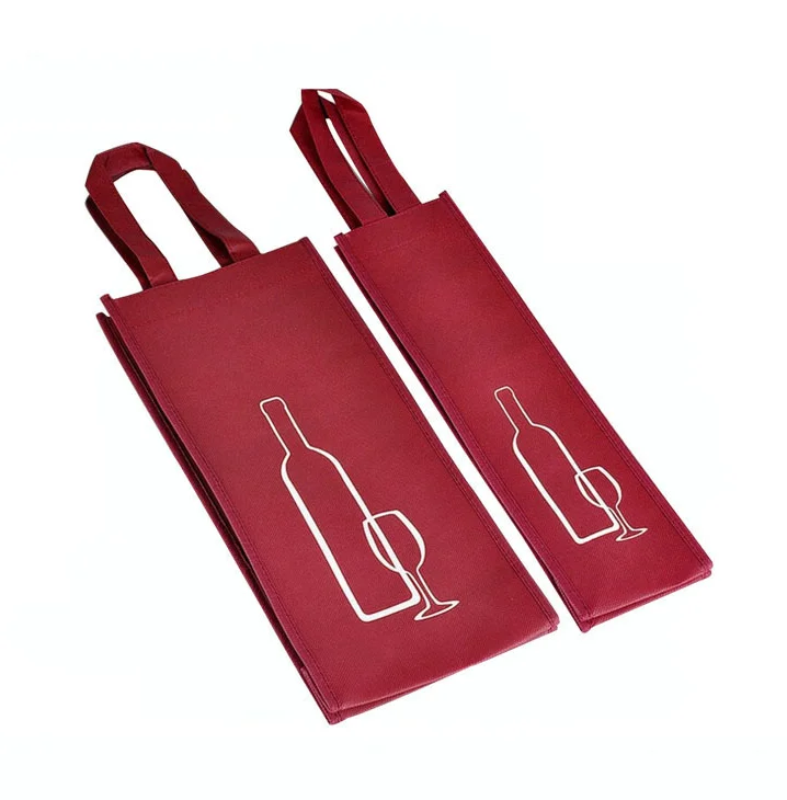 custom china professional manufacturer supply customized eco friendly printing cheap pp non woven red wine carry bag
