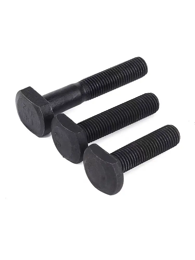 High-Strength T-Type GB37 Plate Bolts Class 8.8 Blackened Screws with Plate Groove High-Strength Blackening T-Type Screw