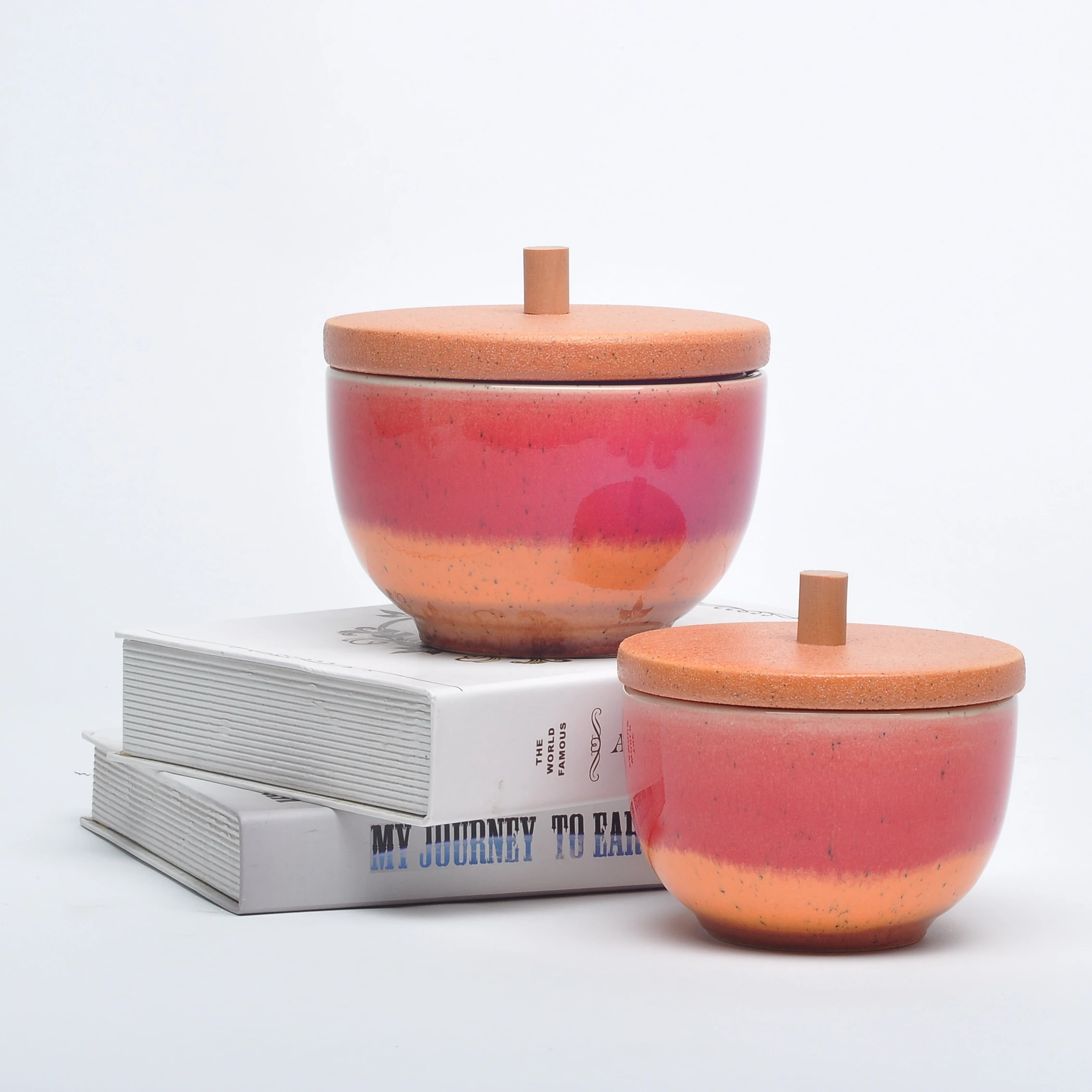 Fancy style speckled glaze home goods tea coffee sugar kitchen storage jars ceramic canisters with lids