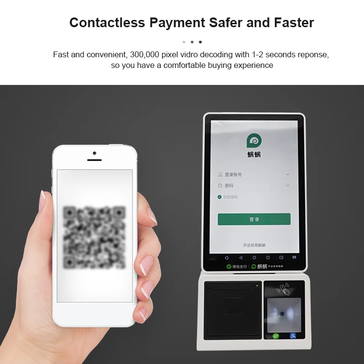 CE certified desktop 10.1inch Self order touch kiosk  All in One ticket dispenser queue management device for bank