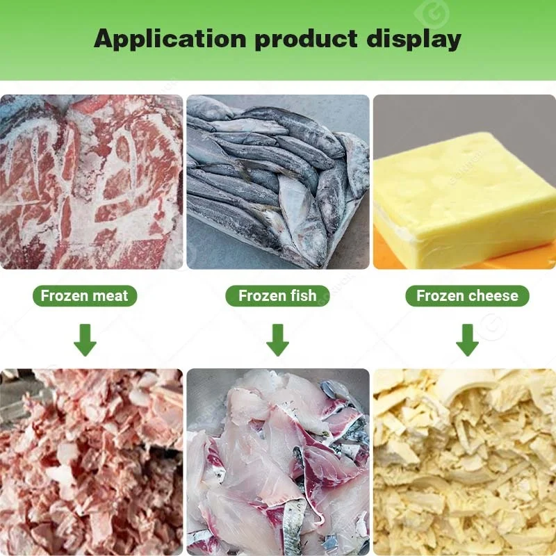 Crusher of Cut Frozen Meat Block Breaking Cutter Cube Mutton Beef Flaker Equipment Machine for Sale