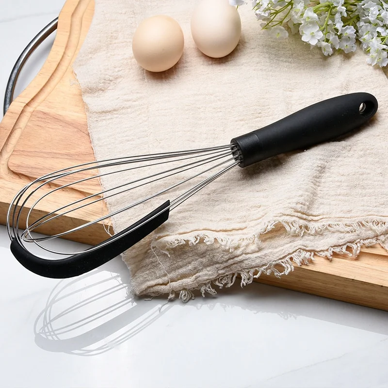 2023 Hot Selling Manufacture Stainless Steel Whisk  2 In 1 New Silicone Spatula Egg Whisk Manual Egg Beat