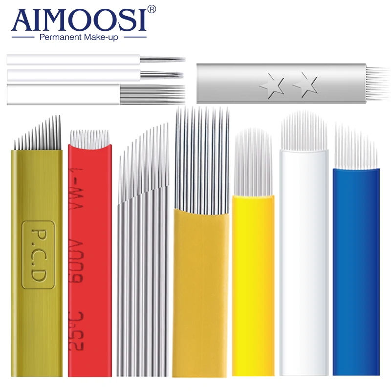 OEM/ODM AIMOOSI Microblading Blade 0.2 Nano Needles For Eyebrow Tattoo Permanent Makeup Training