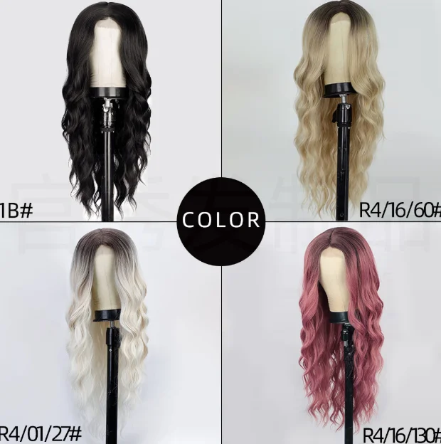 Foreign trade new wig Europe and the United States female wig full wig fringe big waves long curly hair chemical fiber head set