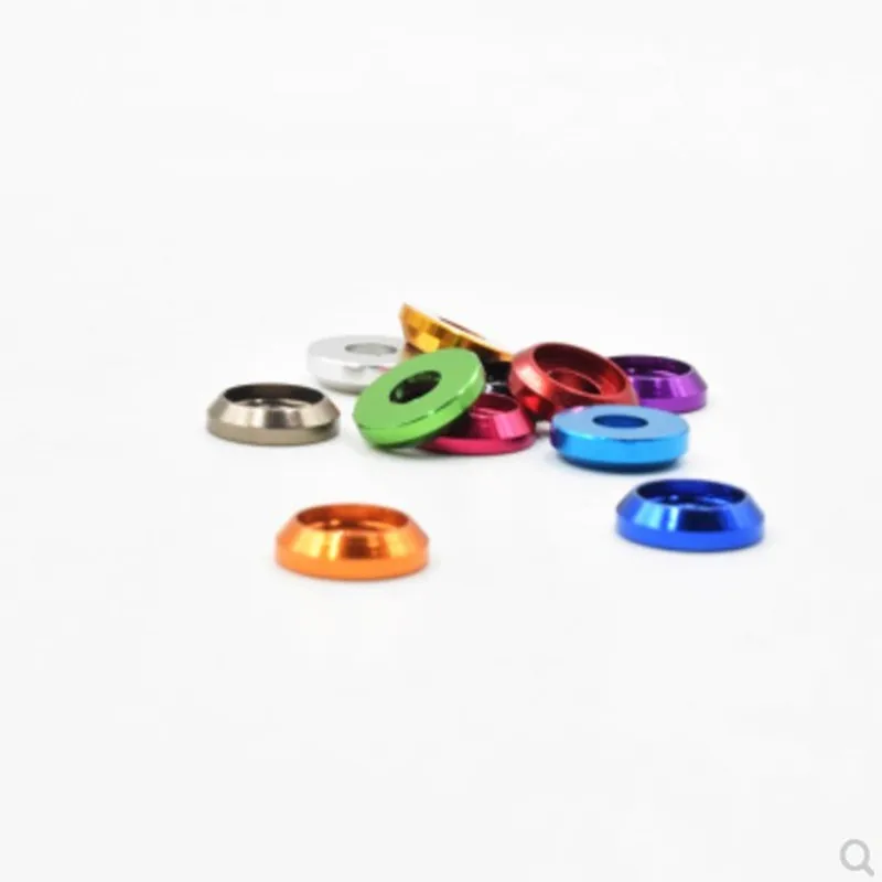 100pcs/bag m2 m2.5 M3 colourful anodized half round  head aluminum cone washer for button head screw