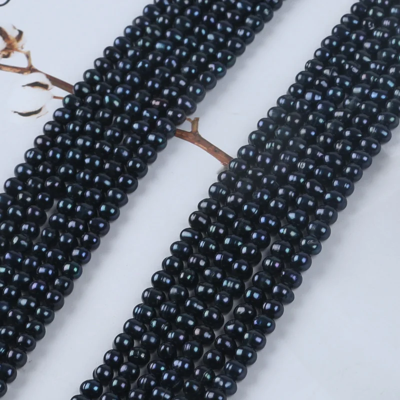 5-6mm Manufacturers Wholesale Natural Freshwater Black Potato Pearl Beads For Diy Bracelet Necklace