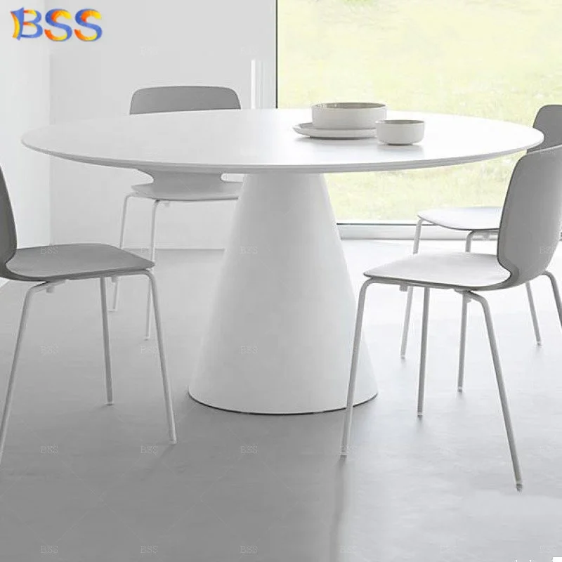 Modern Design Office Custom Size 48 Inch Circle 5 Chairs Solid Surface White Small Round Boardroom Desk
