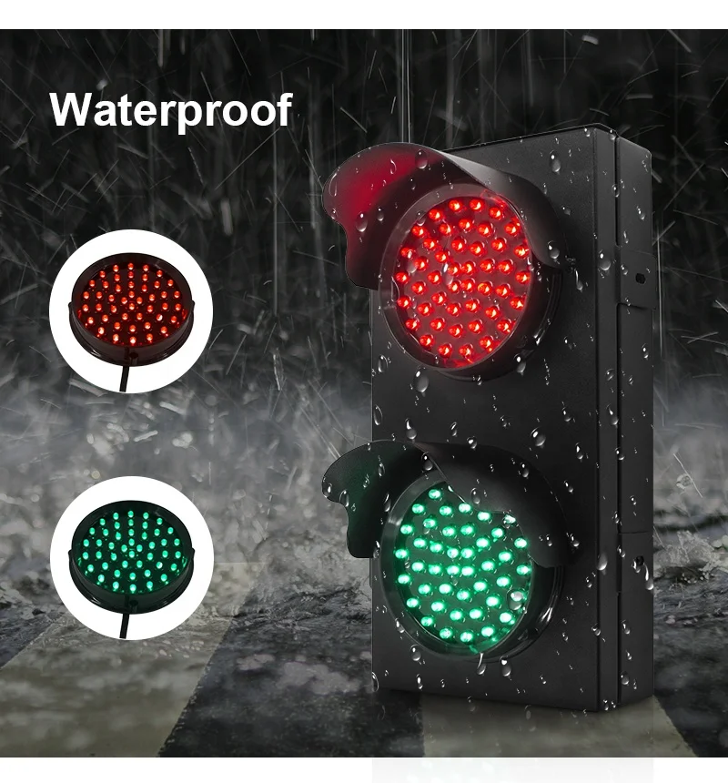 100mm Red Green Traffic Warning Light with high brightness and Low MOQ