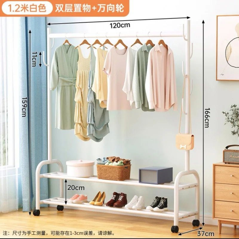 Good Selling Clothing Rack with Bottom Storage Shelf Rolling Garment Rack for Hanging