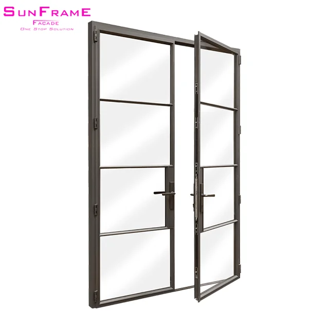 Exterior French Doors Florida Hurricane Proof Impact Resistant Aluminium Casement with Laminated hung door