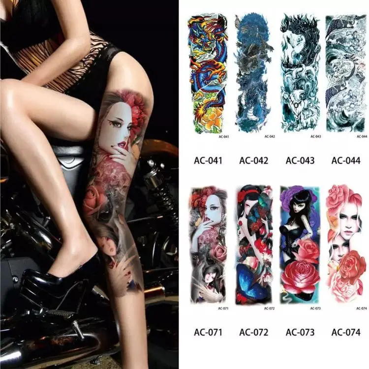 Full Arm Waterproof Temporary Tattoos Half Arm Shoulder Tattoo Extra Large Lasting Tattoo Stickers for Girls and Women