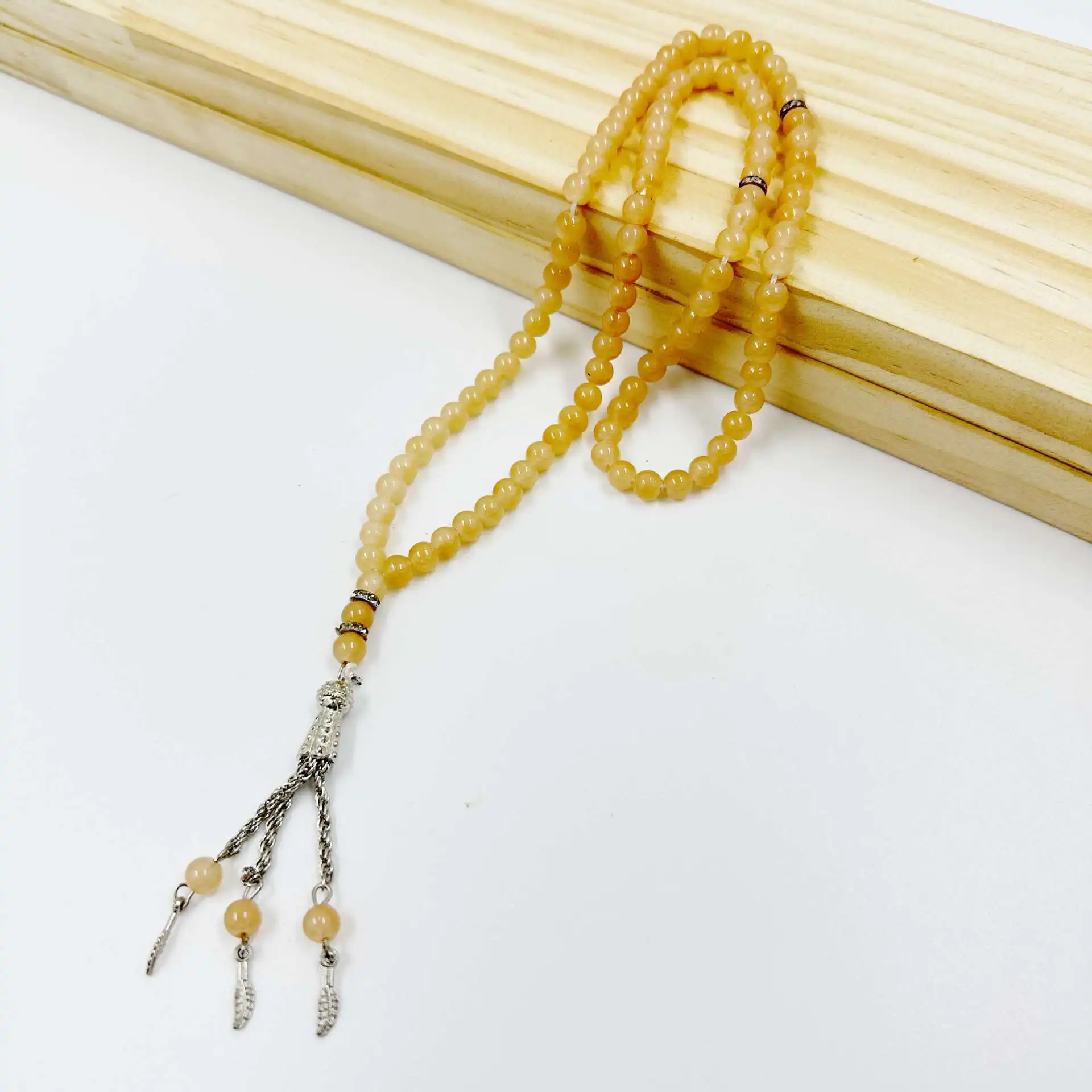 Однотонные мусульманские 99 бусины Четки оптом арабский Tasbih 6 мм исламские стеклянные четки ожерелье