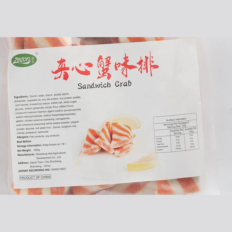 Оптовая поставка пищи сэндвич-краб рыба торт замороженные морепродукты surimi