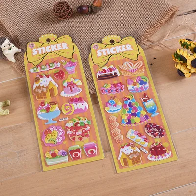 custom Kawaii puffy stickers Kindergarten Reward Anime Cartoon Foam 3D Bubble Stickers