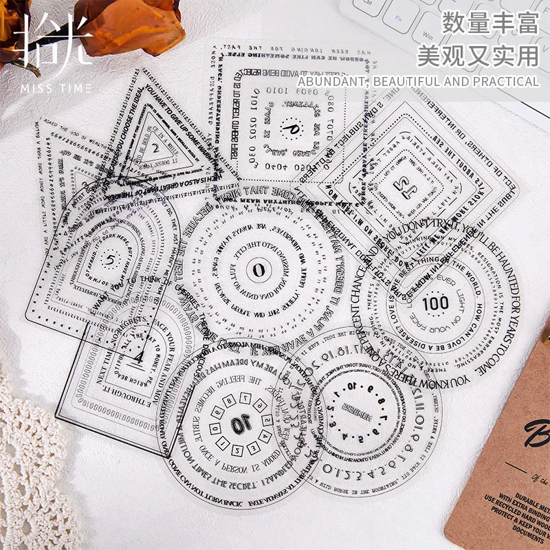 15 PET sticker packs per pack Rotating file series 6 choices of basic shape material decorative stickers