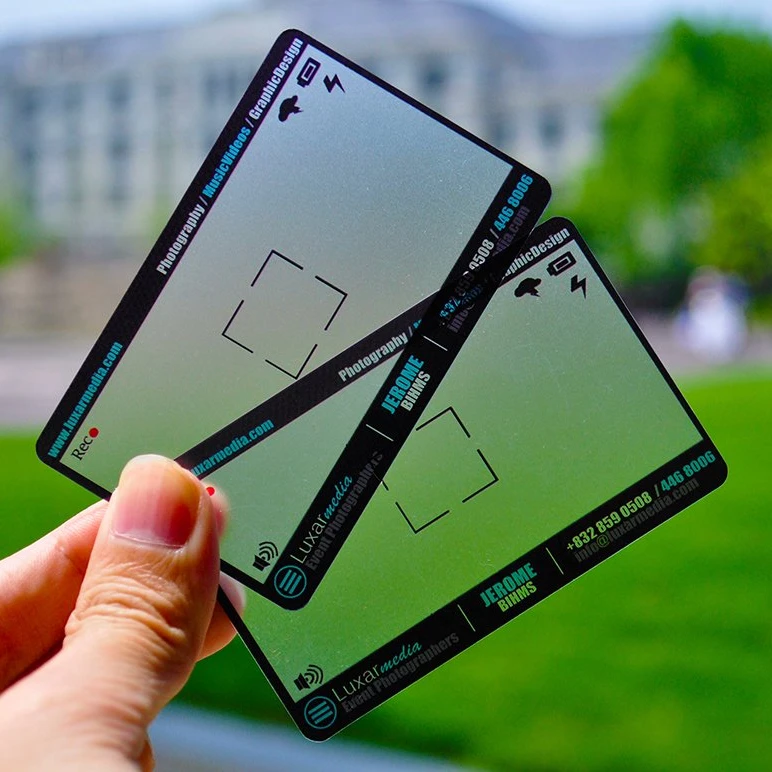 1 Pieces Moq Custom Logo Photo Transparent plastic Frosted Waterproof NameCard Printed Business Card