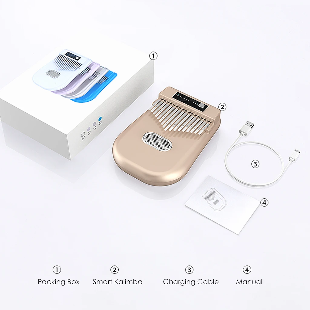 NAOMI Digital Kalimba 17 Key Electric Thumb Piano Bluetooth Amplifier Gift 4 Timbres BT Connection Mbira