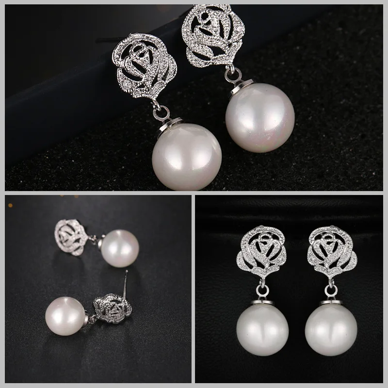 Hot-Selling Popular Korean Rhinestone Earrings Zircon  Alloy Stud Clip Earring