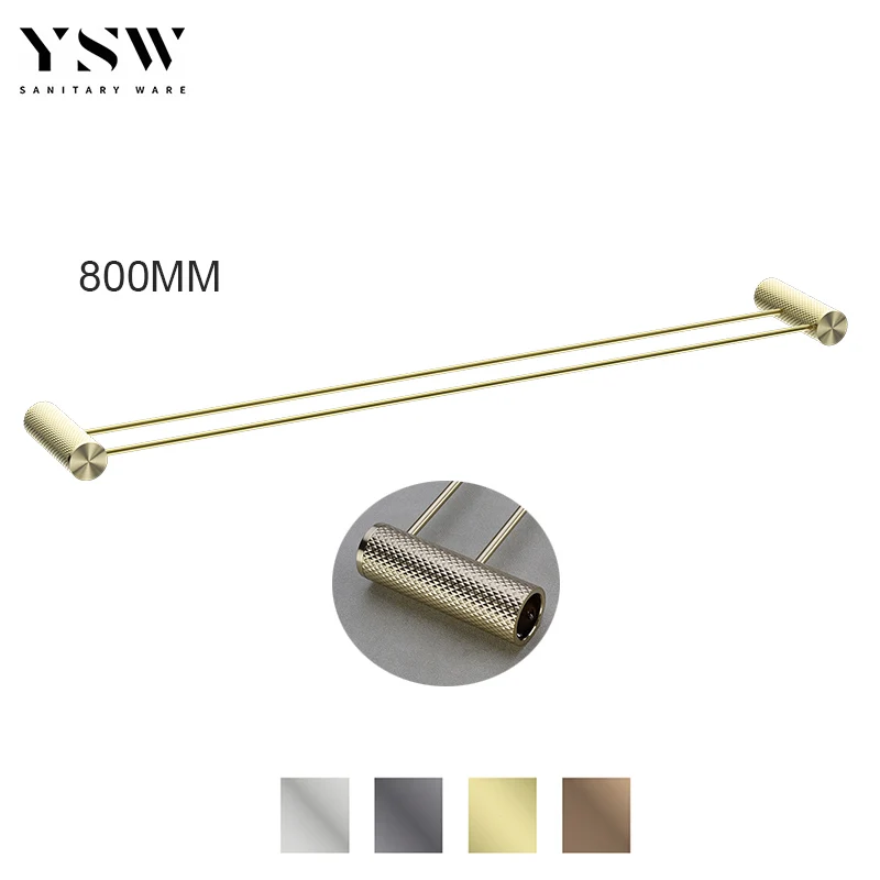 Opal Series 800MM Double Towel Rack Wall mounted Brass Bathroom Accessories 4 Colors