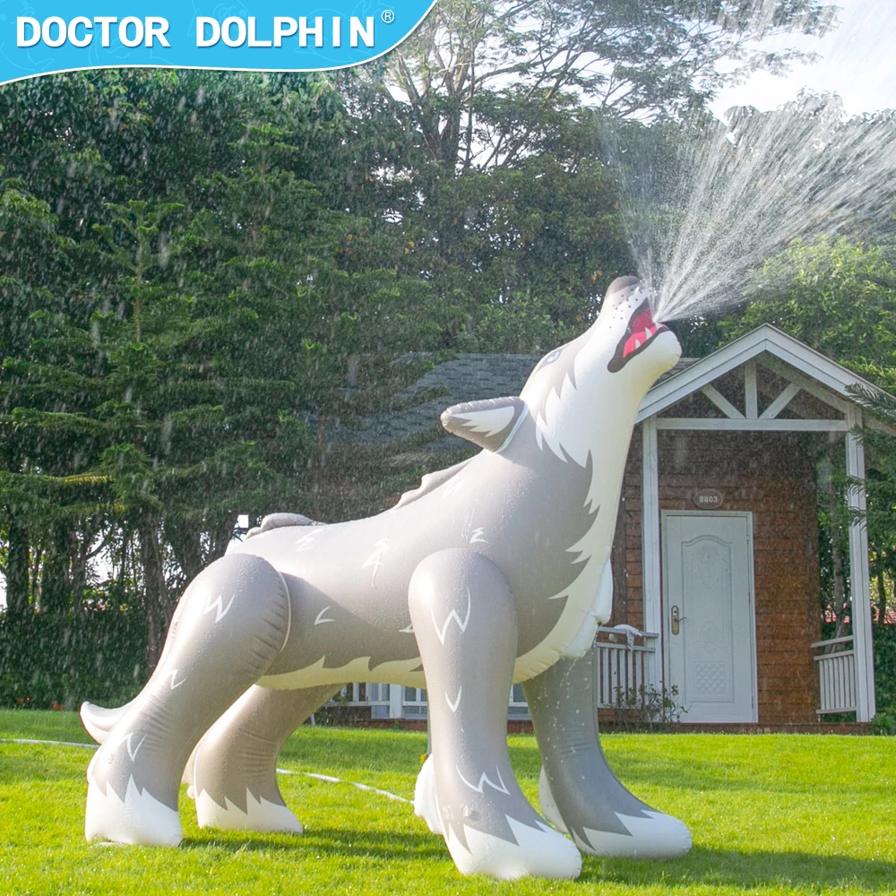 Doctor Dolphin Outdoor Swimming Toy Inflatable wolf sprinkler yard summer spray water amusement toy