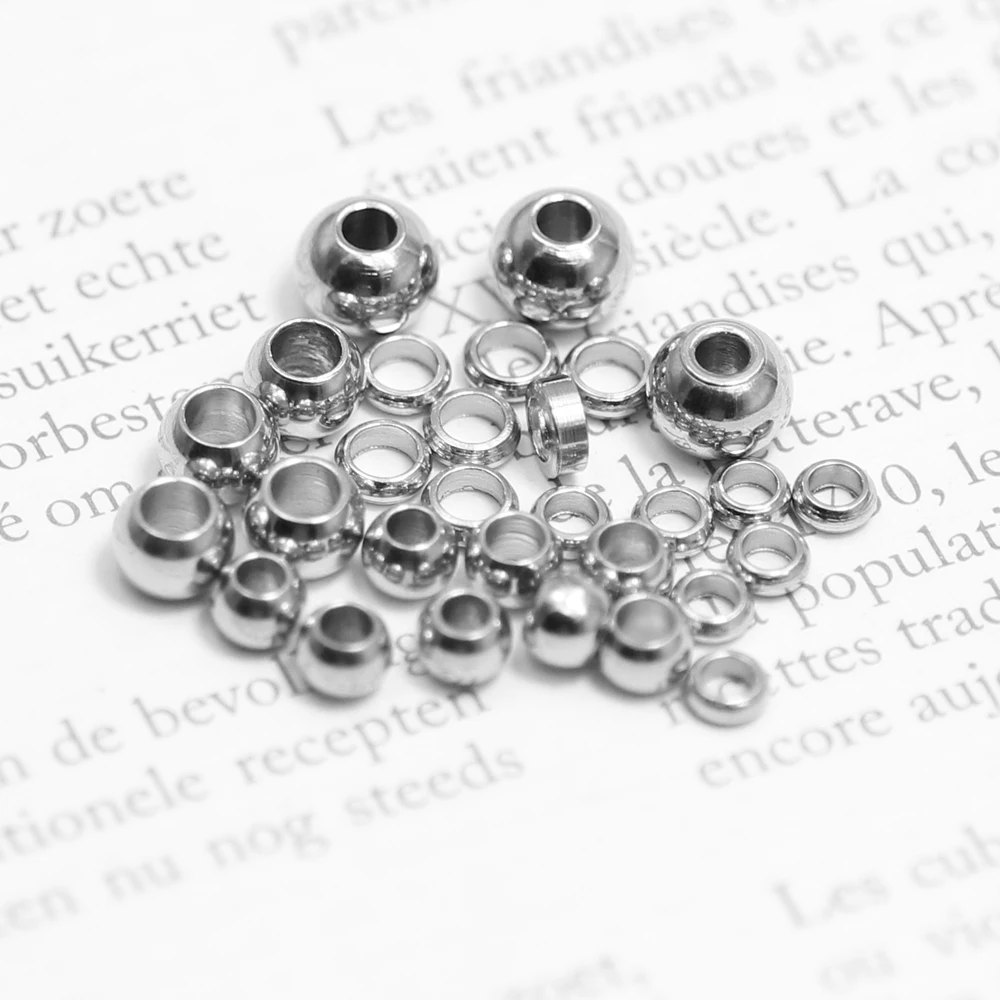 2024 Metals Wholesale Custom Stainless Steel Metal Round Loose Spacer Beads For Jewelry Necklace Bracelet Making