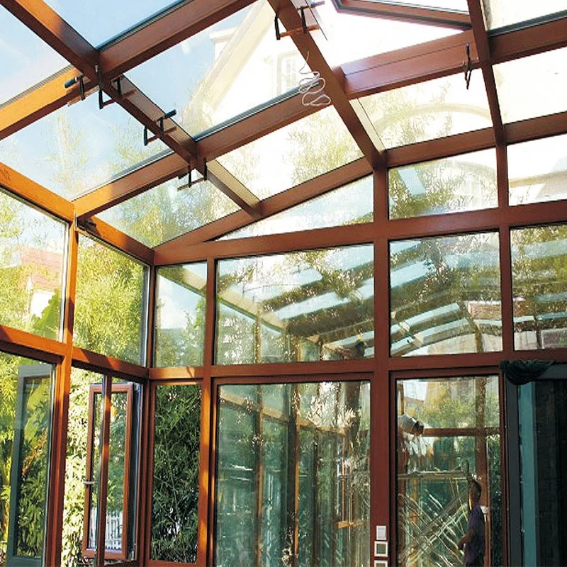 
Factory price prefabricated aluminium sunrooms all season solarium screen room curved glass sunrooms Details 