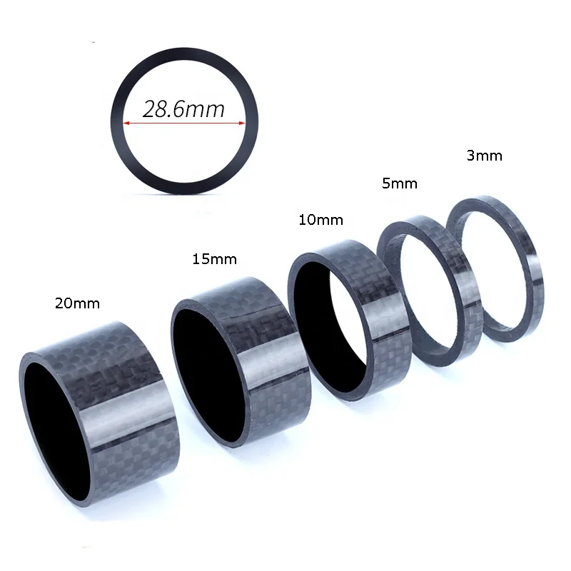 Vtogether V00014600 Bicycle Carbon Fiber Headset Spacer 28.6mm Fork Headset Washer Cycling Gasket Bicycle Parts