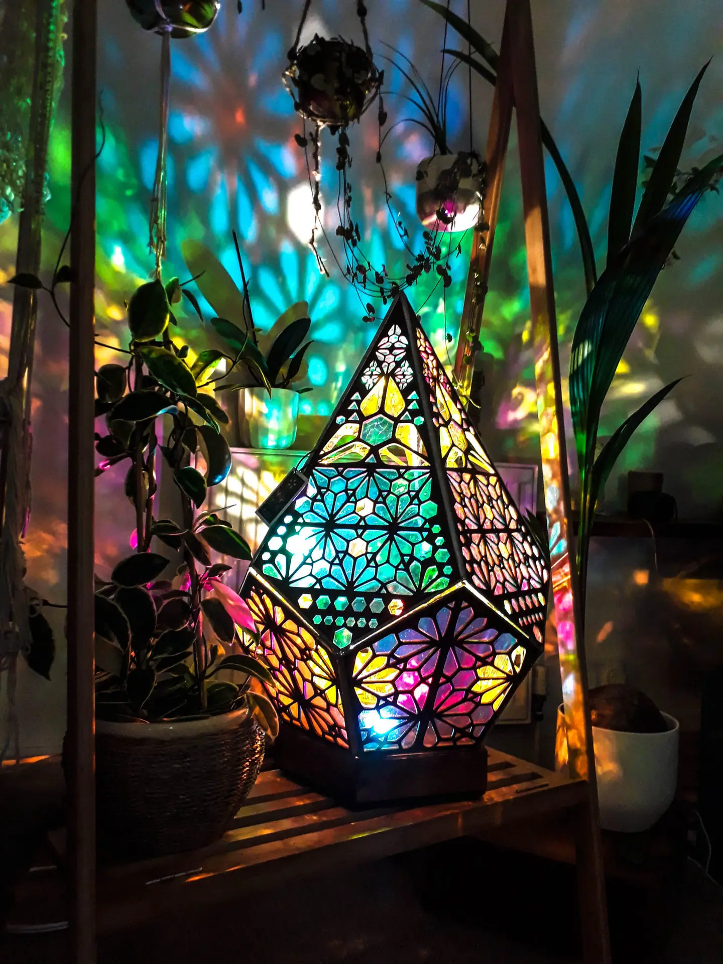 Bohemian Lamp Led Creative Romantic Candlelight Dinner Colored Lights Bohemian Starry Sky Floor Projection Lamp