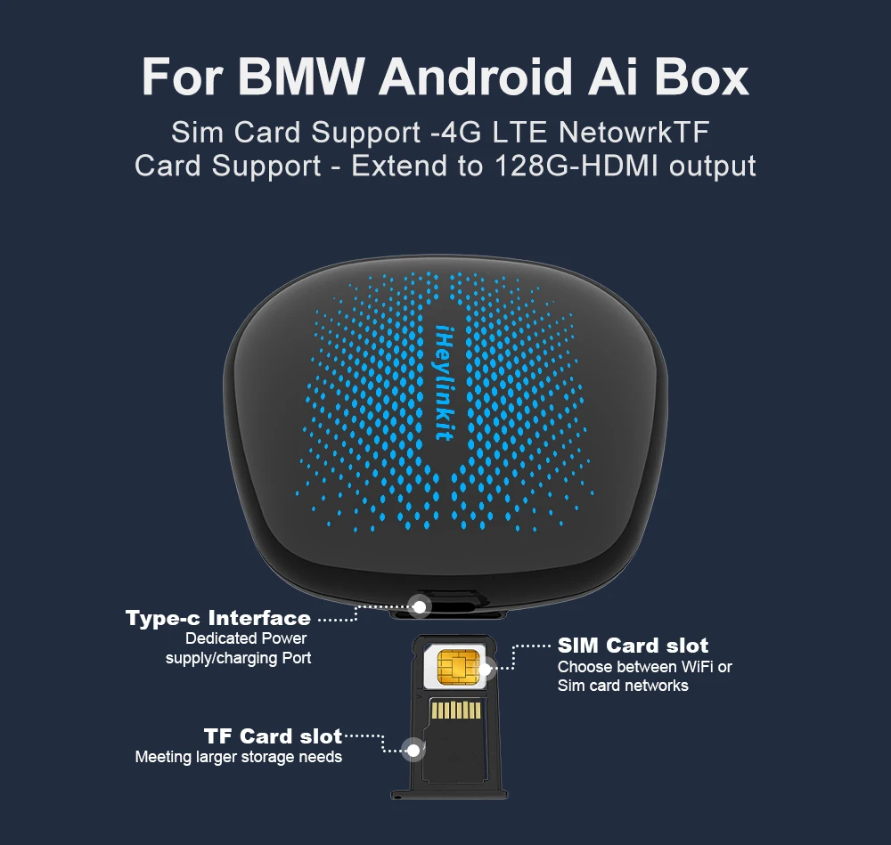 IHeylinkit BMW автомобильный Android 13 0 HD беспроводной Carplay Ai Box