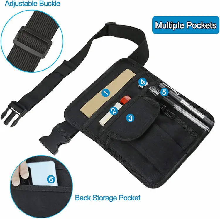 High quality adjustable belt waiter waist canvas apron bag for restaurant server